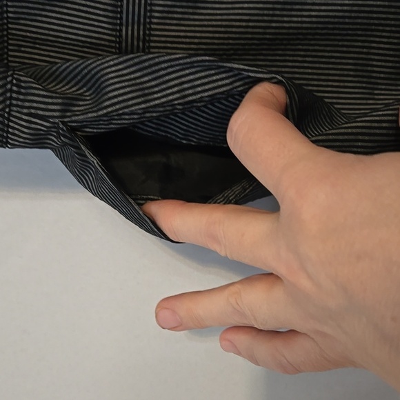 Talbots, Skirt, Sz 14, Black, Silver, Striped, Pockets, Buttons, Cotton, Linen - Picture 7 of 11